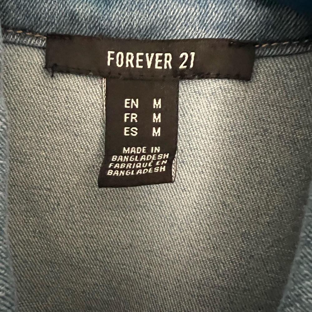 Forever 21 Blue Denim Zip-Front Midi Dress - Picture 4 of 4
